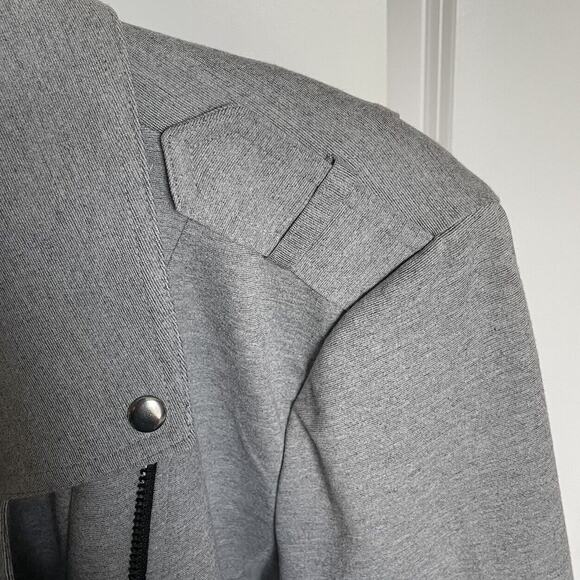 Moto Jacket Sz 22 Lane Bryant Gray Rayon Biker Style Motorcycle Rockabilly Punk - Picture 6 of 11